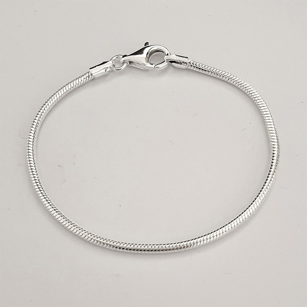 Silver Snake Chain Bracelet For Men and Women | 925 Sterling Silver 2.3mm Thick Snake Chain - Made in Italy
