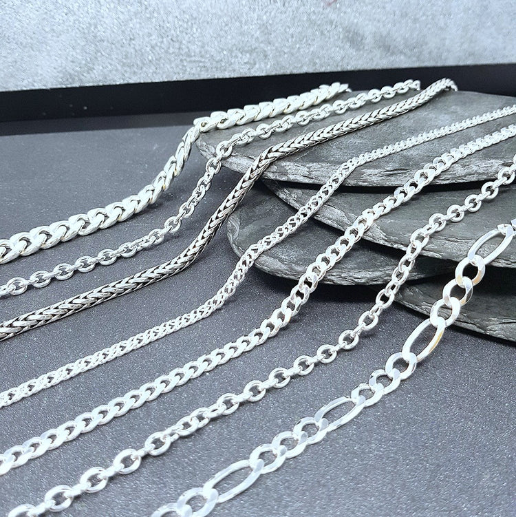 Silver chain necklace for men