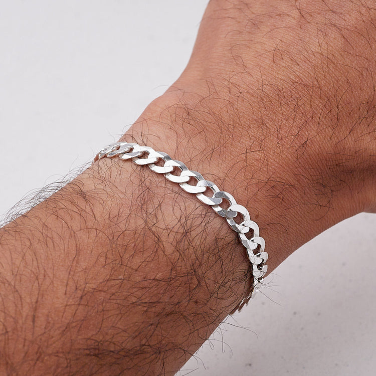 mens silver chain bracelet