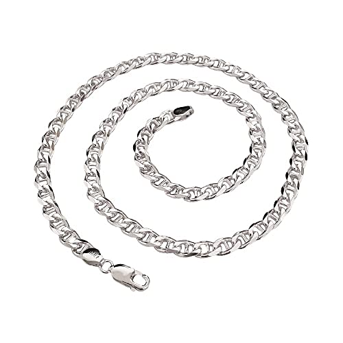 Mens Silver 6.5mm Marina Chain Necklace