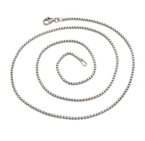 Womens Mens Silver 1.6mm Box Chain Necklace