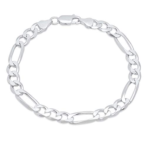 Sterling Silver Figaro Chain Bracelet for Men