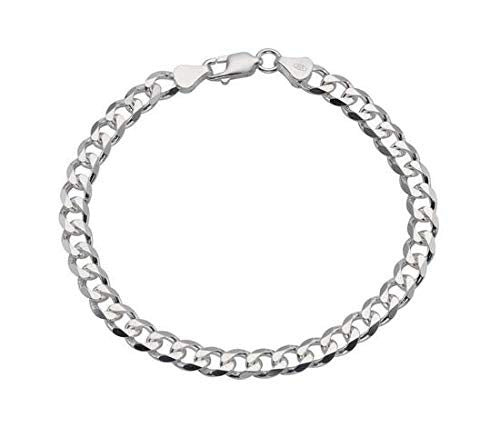 Diamond Cut Silver Curb Chain Bracelet Men And Women