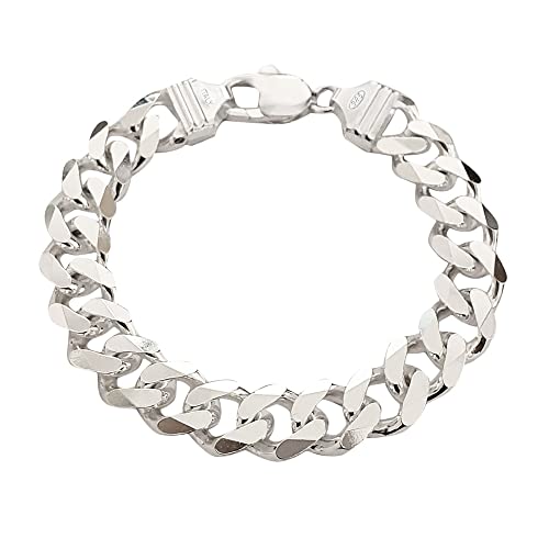 Super Heavy 11.5mm Solid 925 Sterling Silver Curb Chain Bracelet For Men