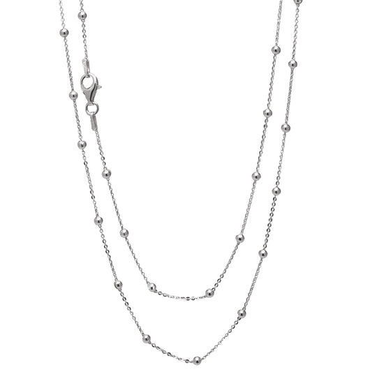 Women's silver Ball Beaded Chain Necklace