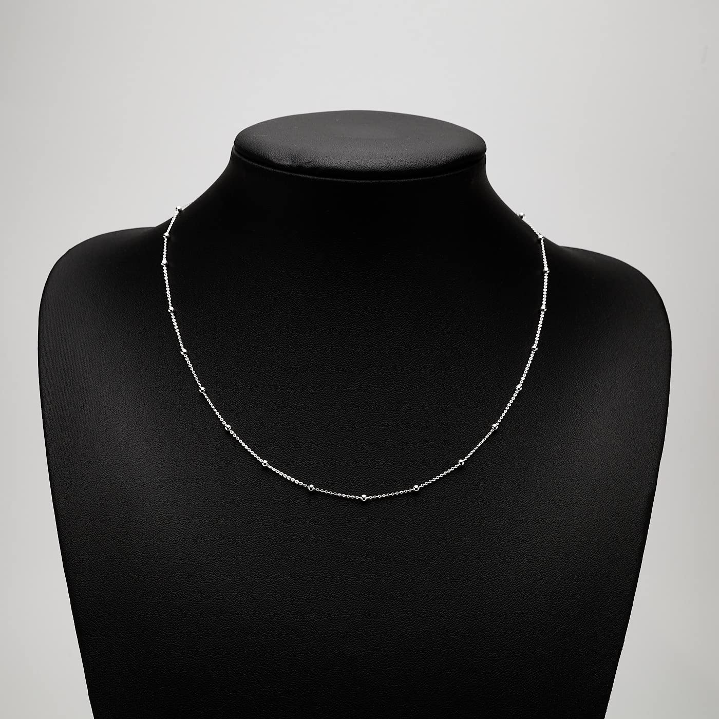 baeded silver chain necklace for girls