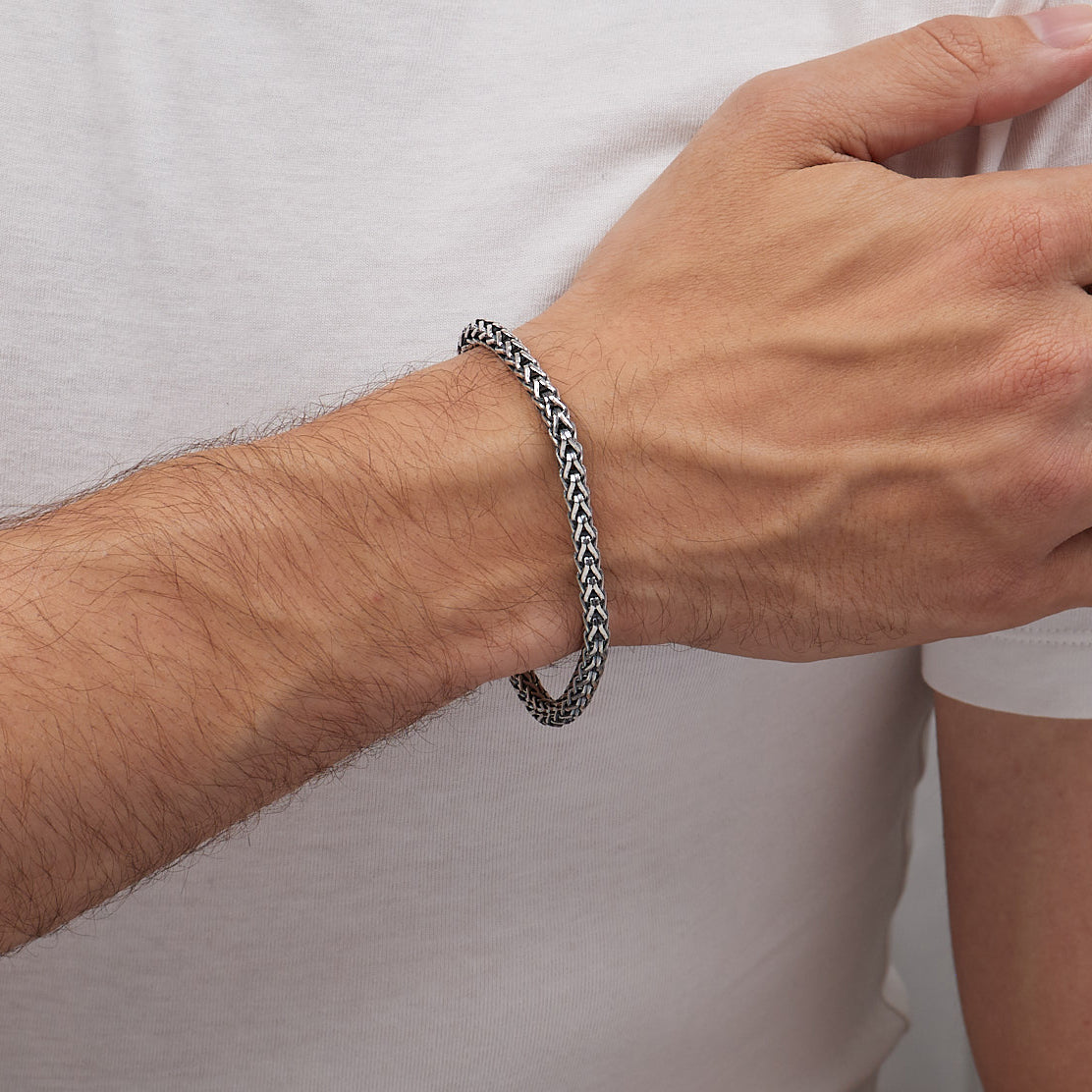 mens silver bracelet 925 sterling silver