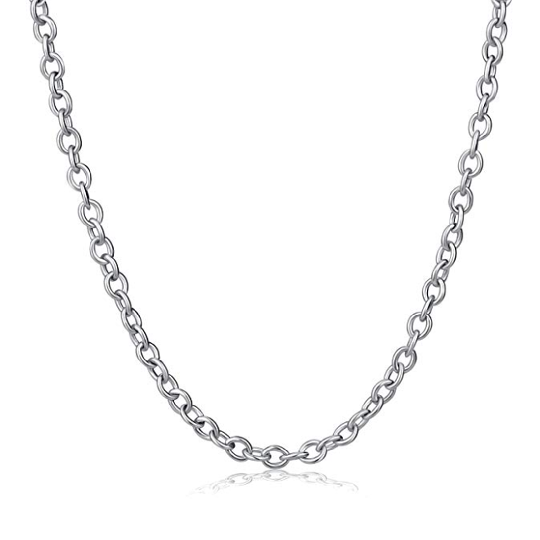 Silver Anchor Chain Necklace For Men and Women