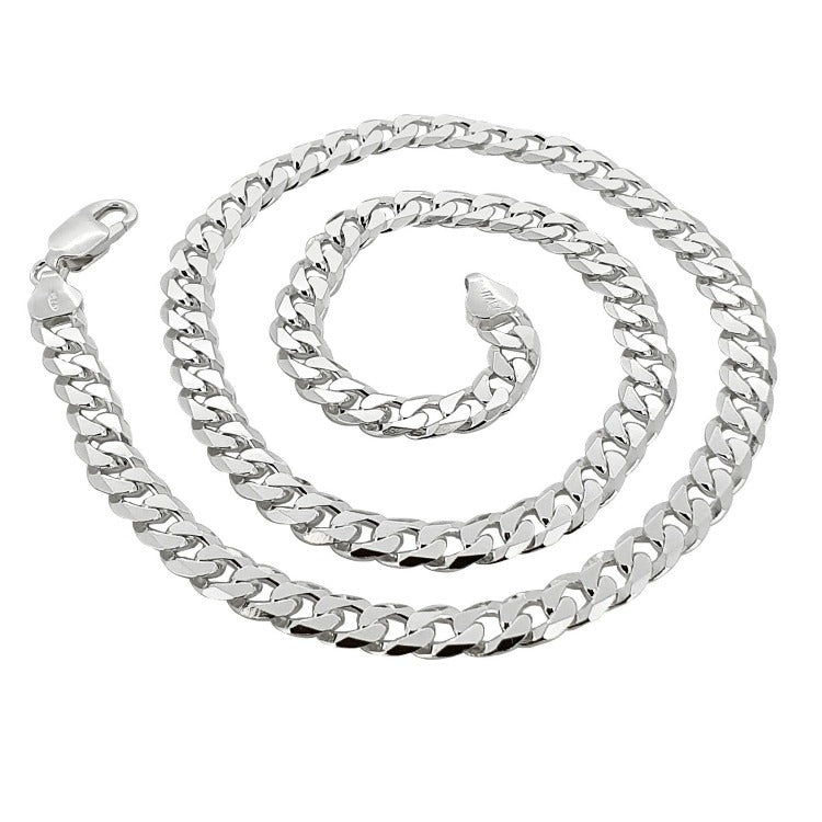 Men's, Women's 7mm Silver Curb Chain  