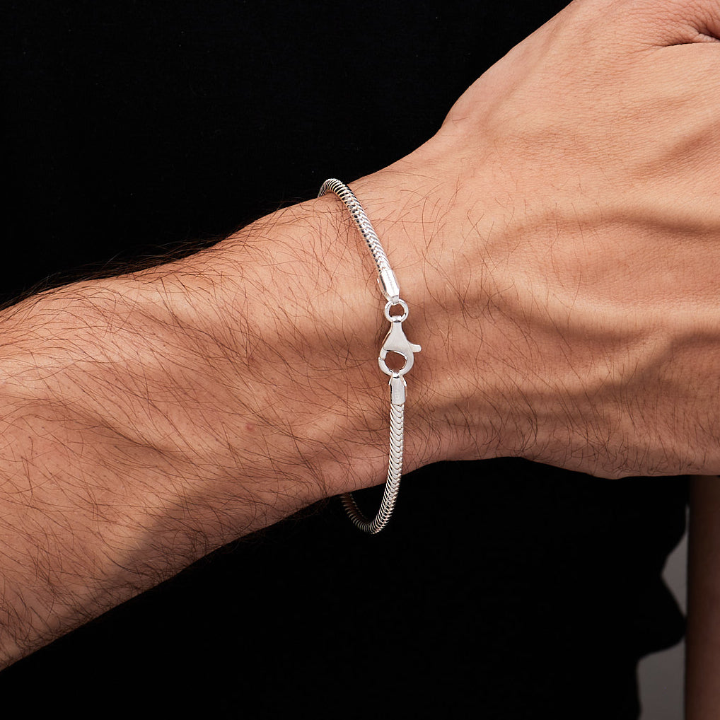 mens silver chain bracelet