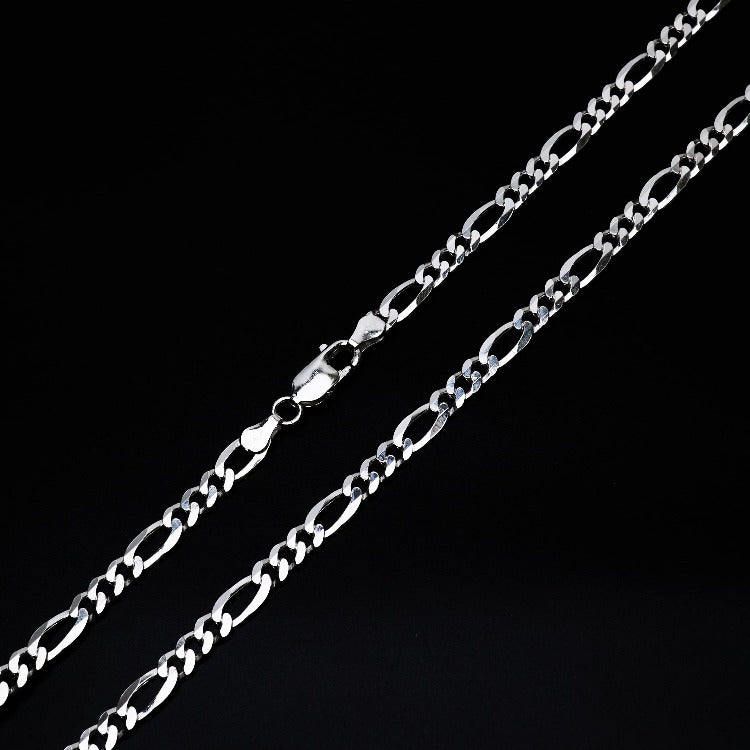 Men's women's Silver 4.7mm Figaro Chain