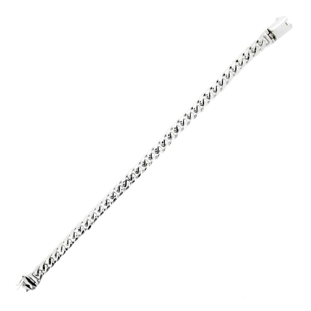 silver curb cuban chain for men