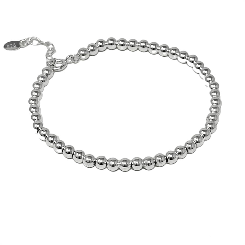 silver beaded balls bracelet for women girls