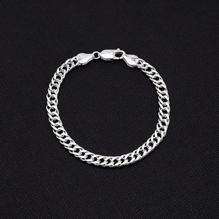 Silver 6mm Rombo Chain Bracelet for men and women