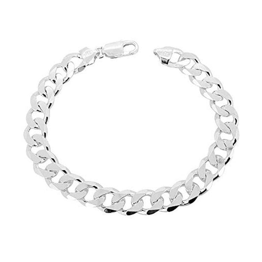 Silver Curb Chain Bracelet For Men