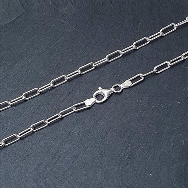 Women's Silver Paperclip Chain Necklace