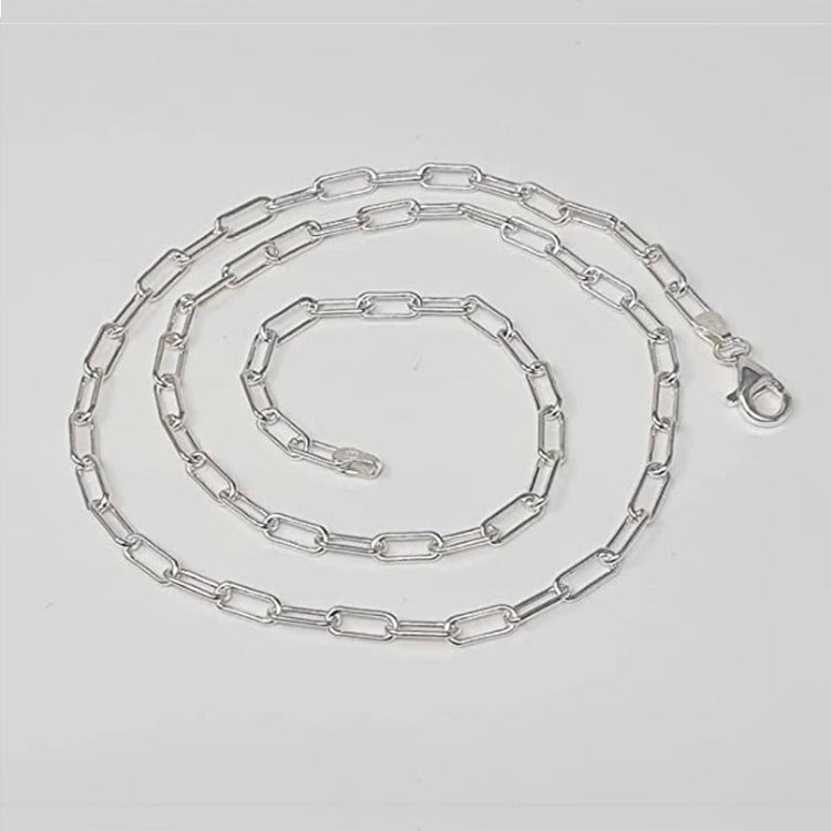 Women's Silver Paperclip Chain Necklace