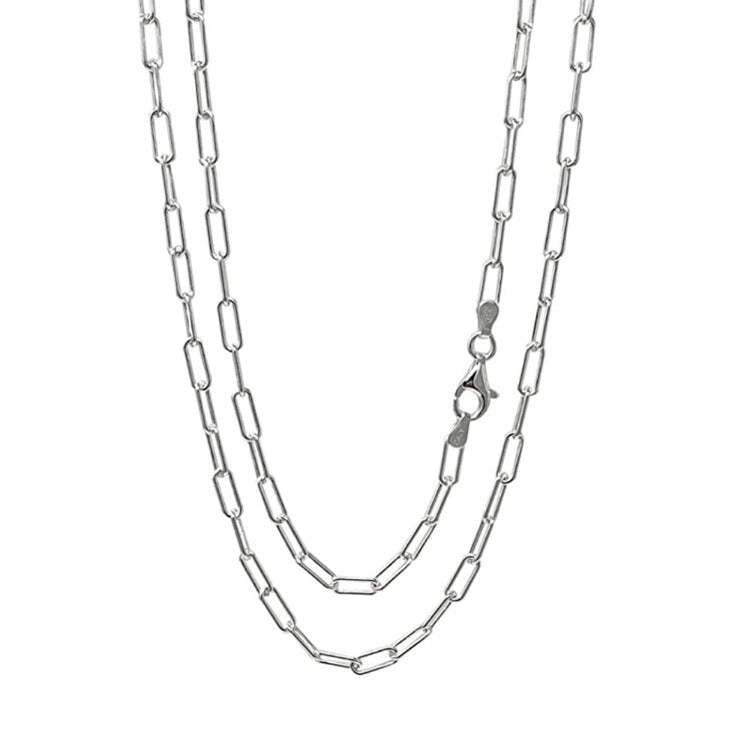 Women's Silver Paperclip Chain Necklace