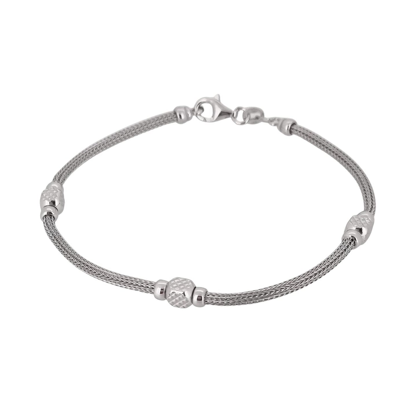 Men And Women's Sterling Silver Chain Bracelet Made in Italy