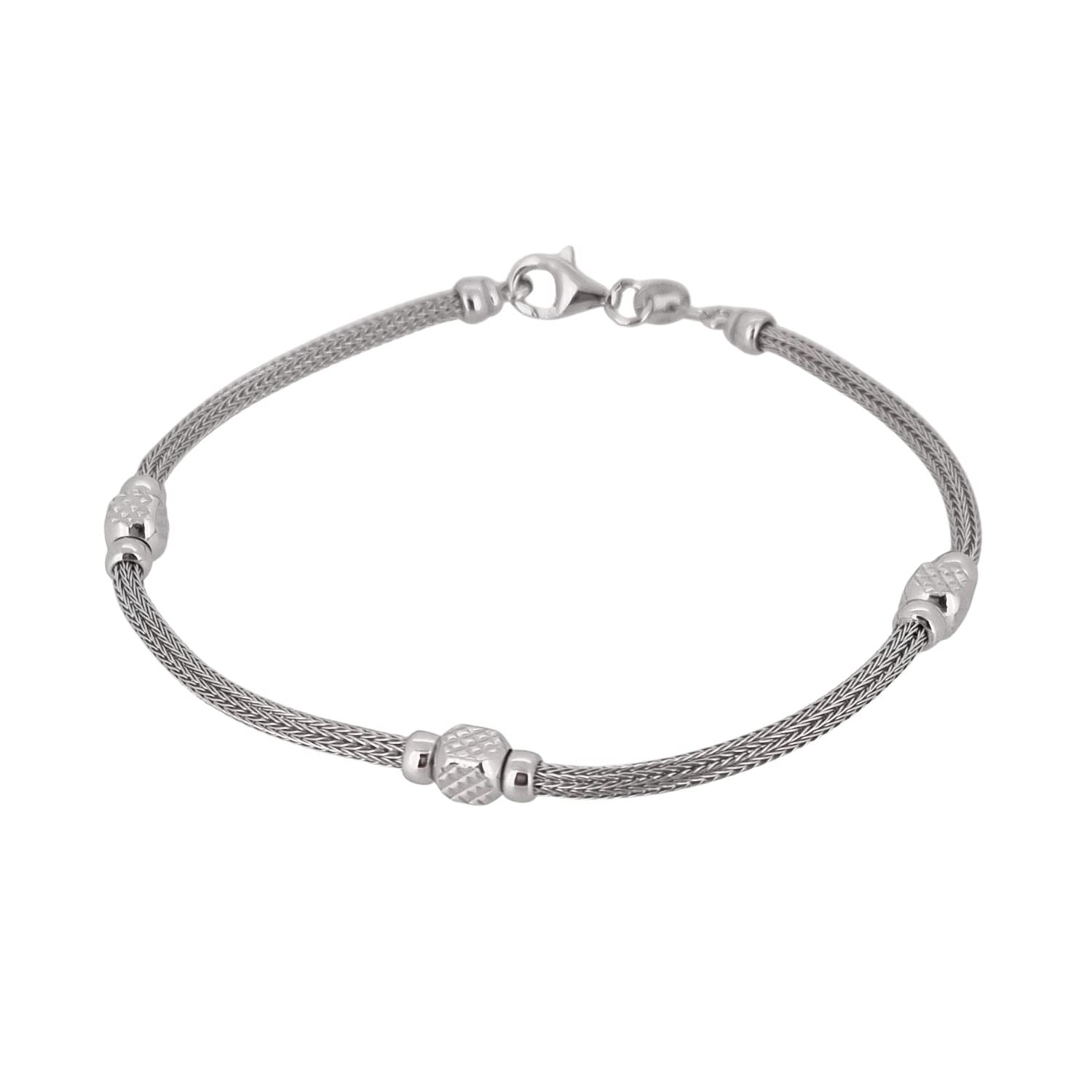 Men And Women's Sterling Silver Chain Bracelet Made in Italy