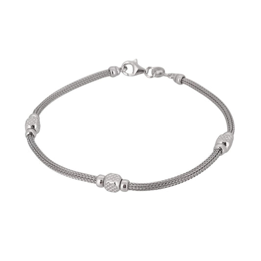 Men And Women's Sterling Silver Chain Bracelet Made in Italy