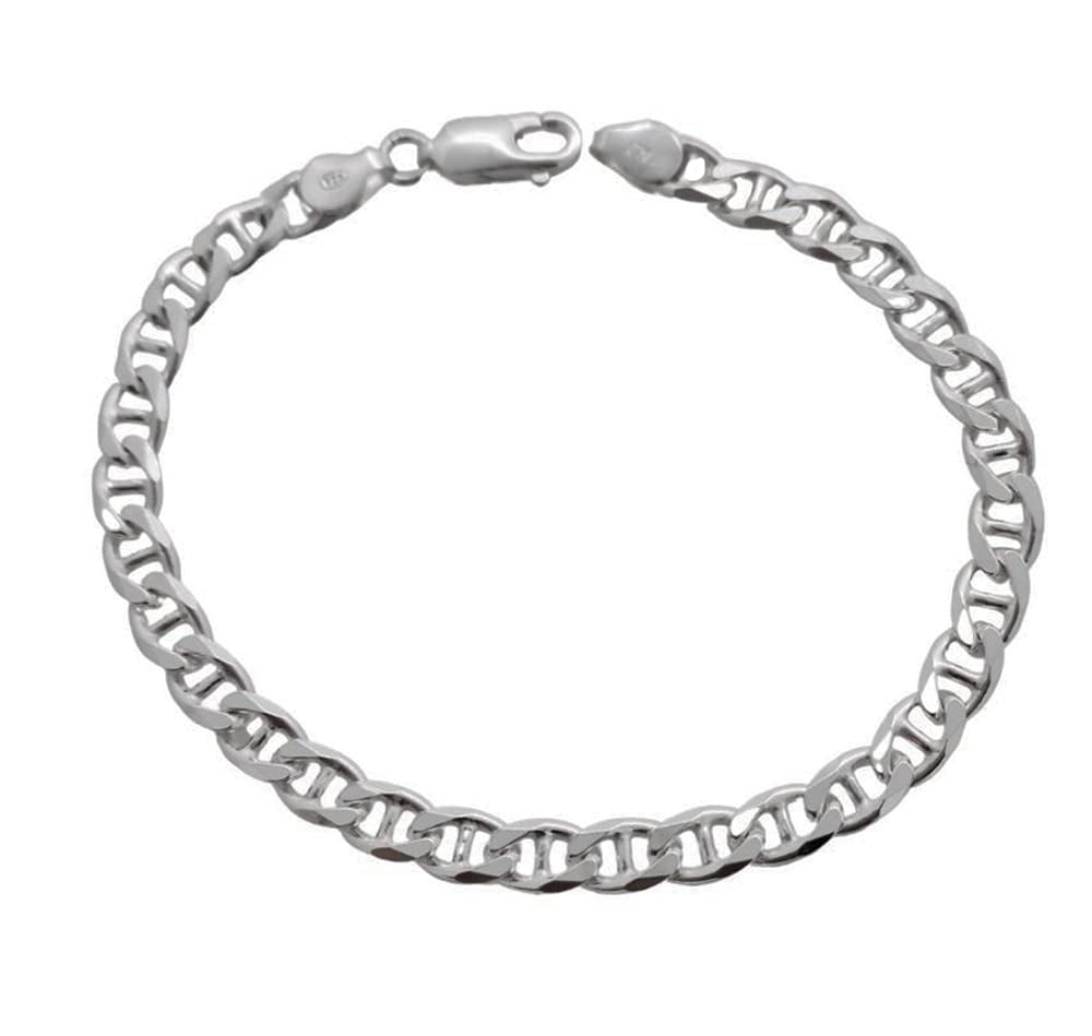 mens silver chain barcelet