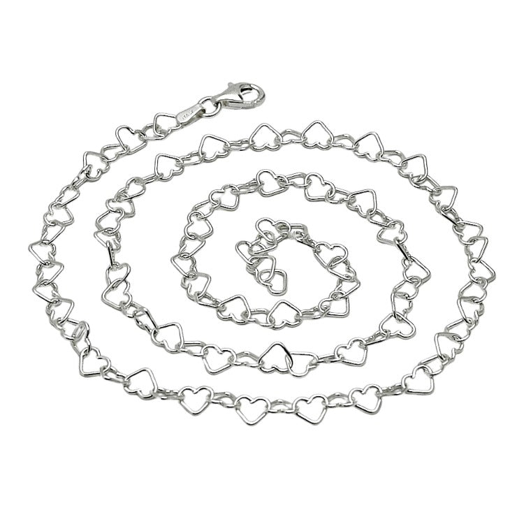 Women's Silver 925 Silver heart Links Chain