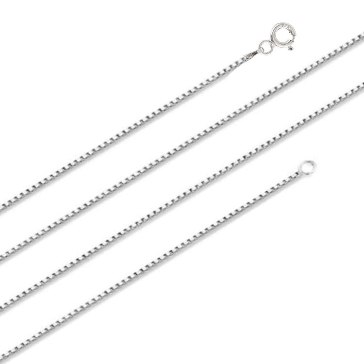 Mens Womens 1.1mm Silver Box Chain  Necklace