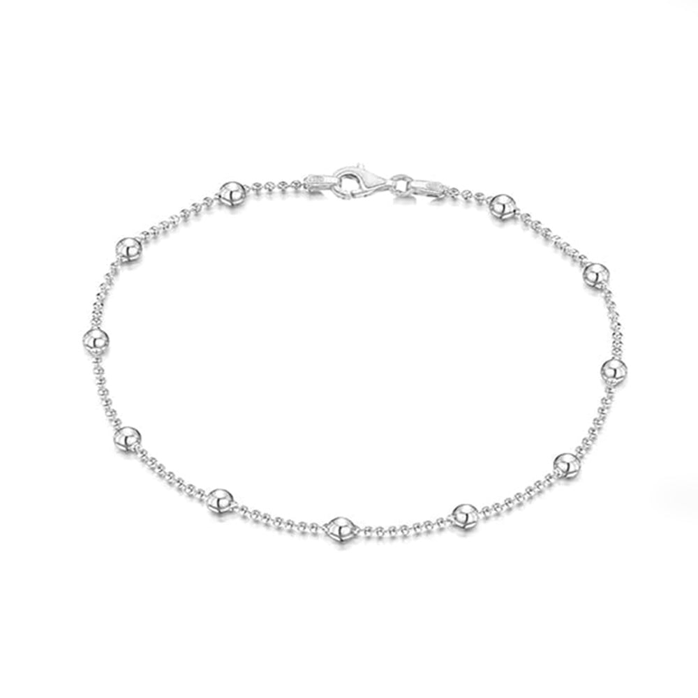 silver beadeds beaded balls bracelet for women