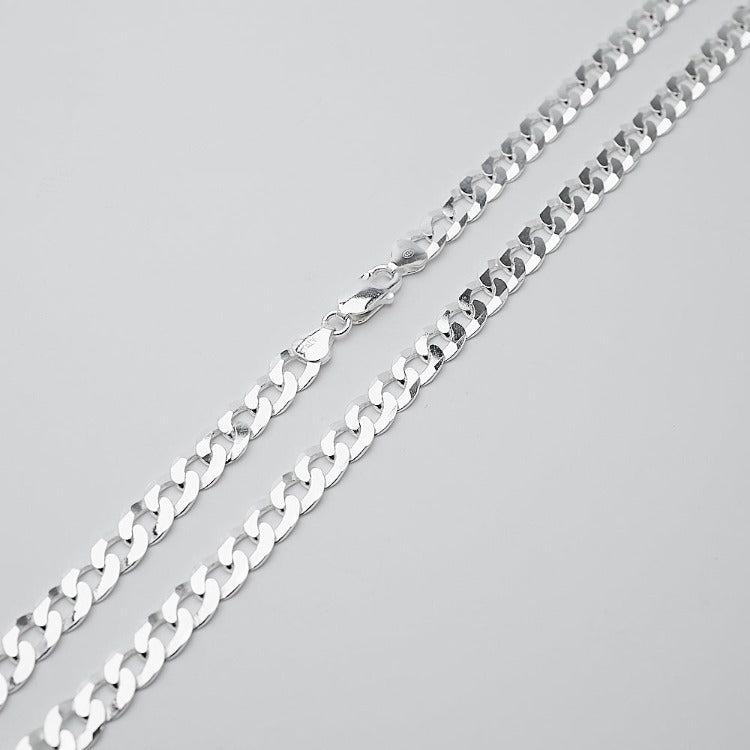 925 Sterling Silver Curb Chain For Men And Women